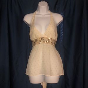 Sheer halter-style blouse